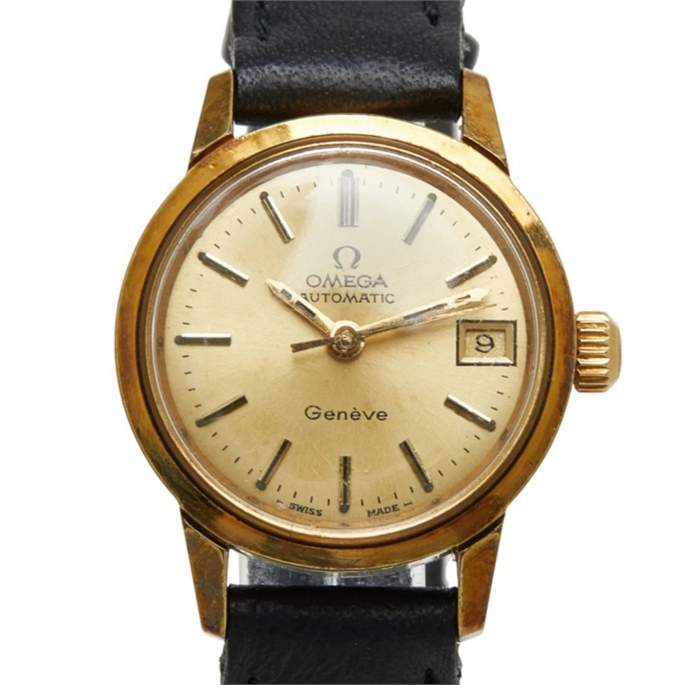Omega Geneve Watch 566.002 Automatic (with manual winding) Gold Dial Stainles...